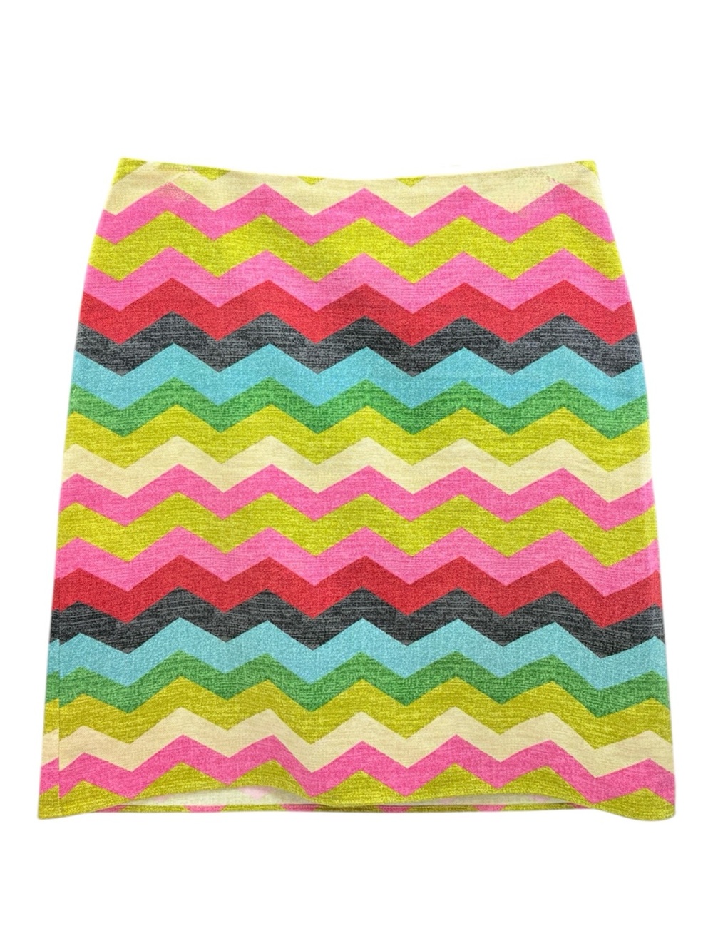 Sevier Skirts Custom Multicolor Chevron Stripe Pencil Skirt, Waist 30 3/4”